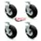 Service Caster 10 Inch Black Pneumatic Wheel Swivel Casters with Brakes Set SCC-100S3504-PNB-TLB-4 - alternate 2